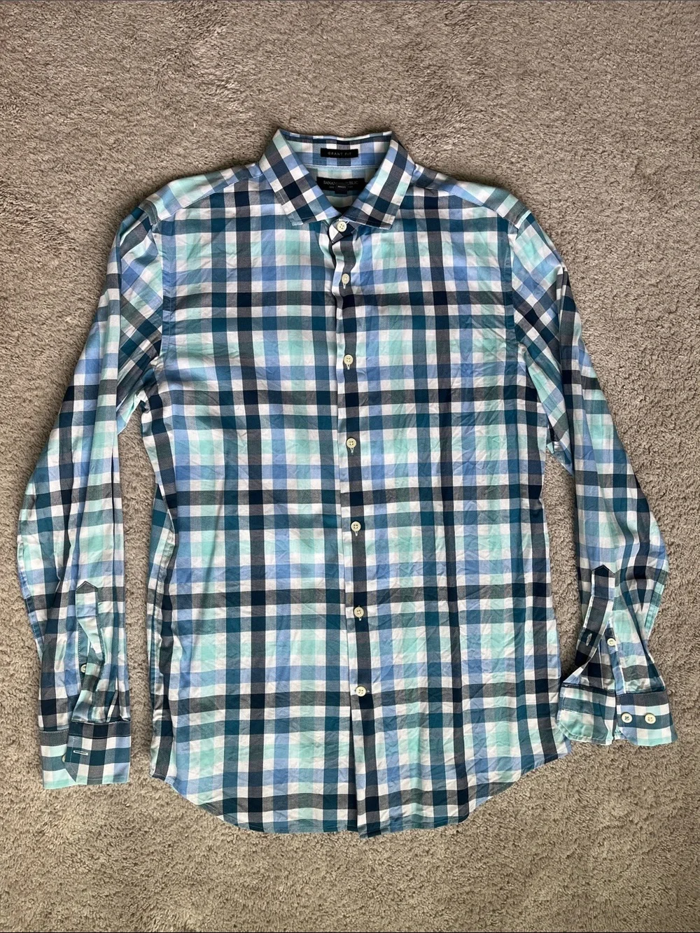 Banana Republic Plaid Button-Down Shirt - Blue & Teal